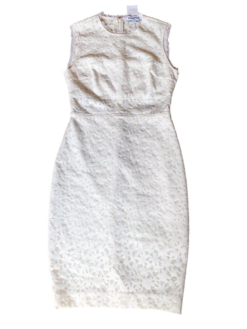Elizabeth and James Cream Sleeveless Lace Sheath Dress Sz 4 Bridal